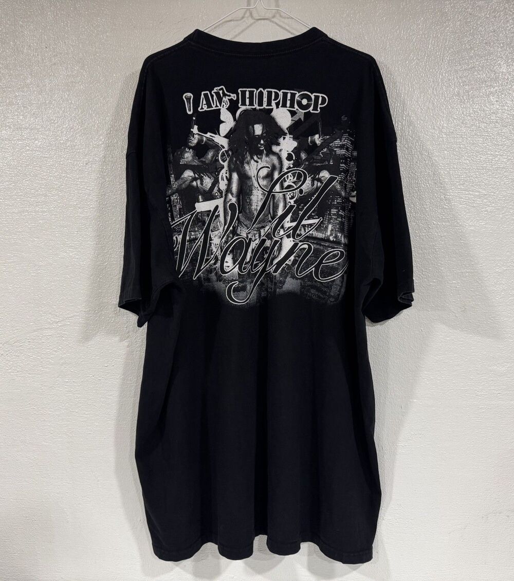 Vintage Lil Wayne Rap Tee T-Shirt I Am Hip Hop Black Men's 4XL Concert Tour - Picture 3 of 12